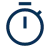 Stopwatch Timer Icon Dark blue outline icon of a stopwatch.